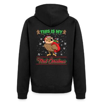 This Is My First Christmas Toddler One Year X-Mas - Unisex Premium Bio Zip Hoodie - Schwarz - Hinten - Nico (187cm)