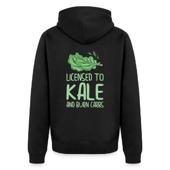 Keto Diät Ernährungsberater Grünkohl Keto - Unisex Premium Bio Zip Hoodie - Schwarz - Hinten - Nico (187cm)