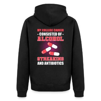 Microbiologiste de l’alcool, des stries et des antibiotiques - Veste à capuche bio Premium Unisexe - noir - Dos - Nico (187cm)