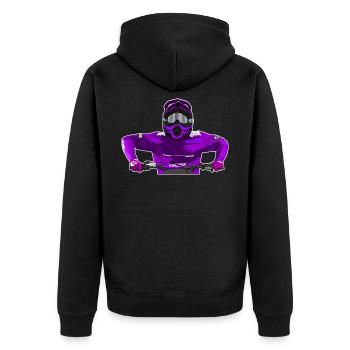 Motocross / Enduro / Freestyle mx / Dirtbike retro - Unisex Premium Organic Zip Hoodie - black - Back - Nico (187cm)
