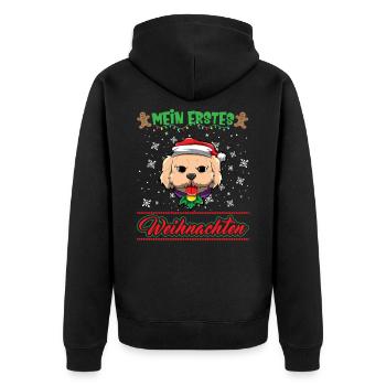 Mein Erstes Weihnachten Baby 1 Jahr Heilig Abend - Unisex Premium Bio Zip Hoodie - Schwarz - Hinten - Nico (187cm)