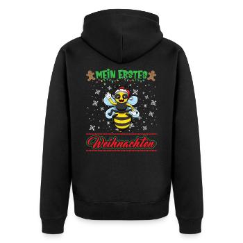 Mein Erstes Weihnachten Baby 1 Jahr Heilig Abend - Unisex Premium Bio Zip Hoodie - Schwarz - Hinten - Nico (187cm)