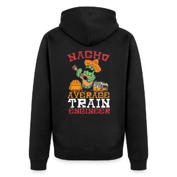 Nacho Average Train Engineer Train Engineering - Unisex Premium Organic Zip Hoodie - black - Back - Nico (187cm)