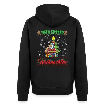 Mein Erstes Weihnachten Baby 1 Jahr Heilig Abend - Unisex Premium Bio Zip Hoodie - Schwarz - Hinten - Nico (187cm)