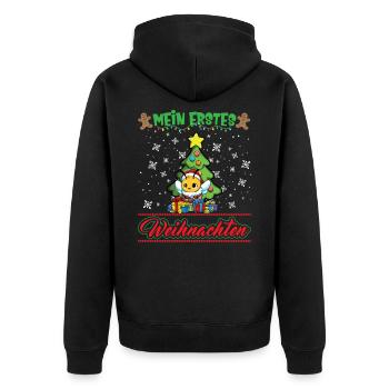 Mein Erstes Weihnachten Baby 1 Jahr Heilig Abend - Unisex Premium Bio Zip Hoodie - Schwarz - Hinten - Nico (187cm)
