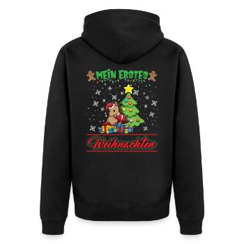 Mein Erstes Weihnachten Baby 1 Jahr Heilig Abend - Unisex Premium Bio Zip Hoodie - Schwarz - Hinten - Nico (187cm)