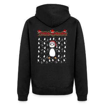 Fröhliche Weihnachten X-Mas Santa Heilig Abend - Unisex Premium Bio Zip Hoodie - Schwarz - Hinten - Nico (187cm)
