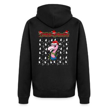 Fröhliche Weihnachten X-Mas Santa Heilig Abend - Unisex Premium Bio Zip Hoodie - Schwarz - Hinten - Nico (187cm)