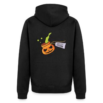 Pumpkin Spice Potion Coffee Enthusiast Halloween - Unisex Premium Organic Zip Hoodie - black - Back - Nico (187cm)