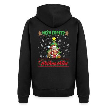 Mein Erstes Weihnachten Baby 1 Jahr Heilig Abend - Unisex Premium Bio Zip Hoodie - Schwarz - Hinten - Nico (187cm)