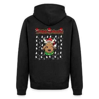 Fröhliche Weihnachten X-Mas Santa Heilig Abend - Unisex Premium Bio Zip Hoodie - Schwarz - Hinten - Nico (187cm)