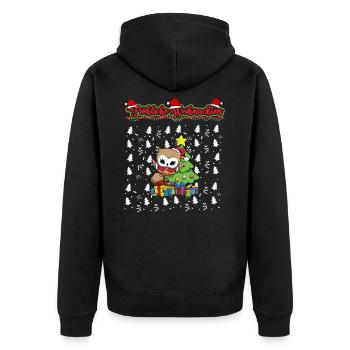 Fröhliche Weihnachten X-Mas Santa Heilig Abend - Unisex Premium Bio Zip Hoodie - Schwarz - Hinten - Nico (187cm)