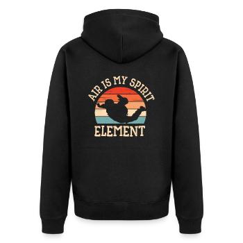Fallschirmspringen Fallschirmspringer - Unisex Premium Bio Zip Hoodie - Schwarz - Hinten - Nico (187cm)