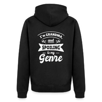 Fête des grands-parents Meilleure grand-mère Nana dans Spoiling - Veste à capuche bio Premium Unisexe - noir - Dos - Nico (187cm)