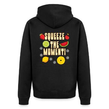Fruchtig Weihnachten Urlaub Gesund Winter Saison - Unisex Premium Bio Zip Hoodie - Schwarz - Hinten - Nico (187cm)