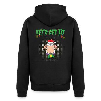 Let's Get Lit Advent Season Christmas Party X-Mas - Unisex Premium Organic Zip Hoodie - black - Back - Nico (187cm)