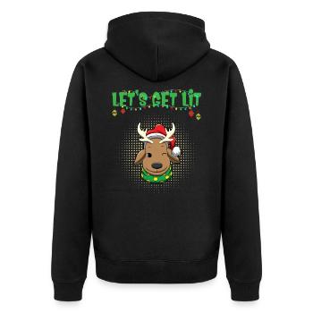 Let's Get Lit Advent Season Christmas Party X-Mas - Unisex Premium Organic Zip Hoodie - black - Back - Nico (187cm)