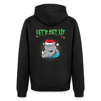 Let's Get Lit Advent Season Christmas Party X-Mas - Unisex Premium Organic Zip Hoodie - black - Back - Nico (187cm)