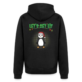 Let's Get Lit Advent Season Christmas Party X-Mas - Unisex Premium Organic Zip Hoodie - black - Back - Nico (187cm)