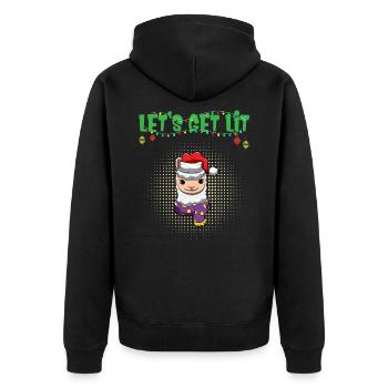 Let's Get Lit Advent Season Christmas Party X-Mas - Unisex Premium Organic Zip Hoodie - black - Back - Nico (187cm)