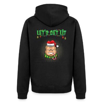 Let's Get Lit Advent Season Christmas Party X-Mas - Unisex Premium Organic Zip Hoodie - black - Back - Nico (187cm)