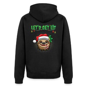 Let's Get Lit Advent Season Christmas Party X-Mas - Unisex Premium Organic Zip Hoodie - black - Back - Nico (187cm)