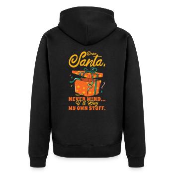 Lieber Weihnachtsmann Weihnachtsgeschenk-Feier - Unisex Premium Bio Zip Hoodie - Schwarz - Hinten - Nico (187cm)