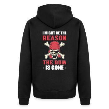 Je pourrais être la raison pour laquelle le rhum est parti Pirates - Veste à capuche bio Premium Unisexe - noir - Dos - Nico (187cm)