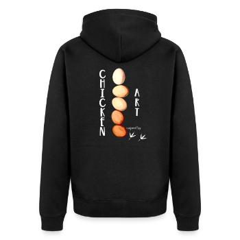 Chicken Art Chicken Holder Gift - Unisex Premium Organic Zip Hoodie - black - Back - Nico (187cm)