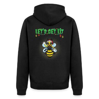 Let's Get Lit Advent Season Christmas Party X-Mas - Unisex Premium Organic Zip Hoodie - black - Back - Nico (187cm)