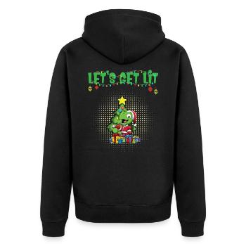Let's Get Lit Advent Season Christmas Party X-Mas - Unisex Premium Organic Zip Hoodie - black - Back - Nico (187cm)