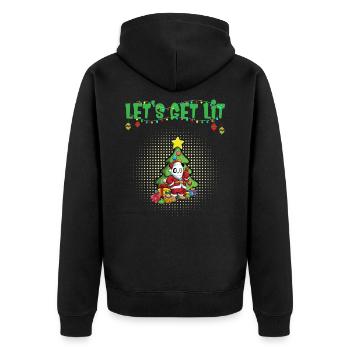 Let's Get Lit Advent Season Christmas Party X-Mas - Unisex Premium Organic Zip Hoodie - black - Back - Nico (187cm)