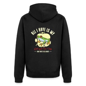 Rotäugiger Laubfrosch Niedliches - Unisex Premium Bio Zip Hoodie - Schwarz - Hinten - Nico (187cm)