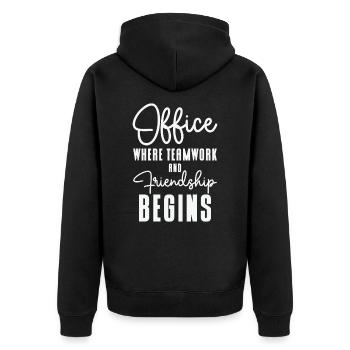 Collègue Amitié Bureau Travail Famille - Veste à capuche bio Premium Unisexe - noir - Dos - Nico (187cm)