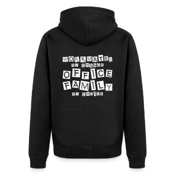 Workmate Office Family Friends Colleague Workplace - Unisex Premium Organic Zip Hoodie - black - Back - Nico (187cm)