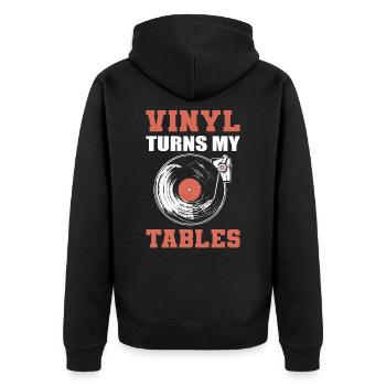 Le vinyle renverse mes tables Collectionneur de disques vinyles - Veste à capuche bio Premium Unisexe - noir - Dos - Nico (187cm)
