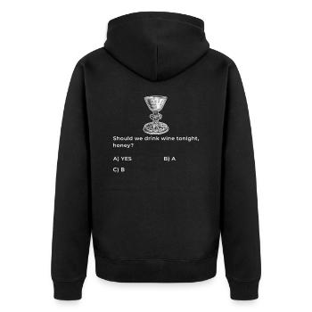 Honigwein Met Hausbrauer Viking Renaissance - Unisex Premium Bio Zip Hoodie - Schwarz - Hinten - Nico (187cm)