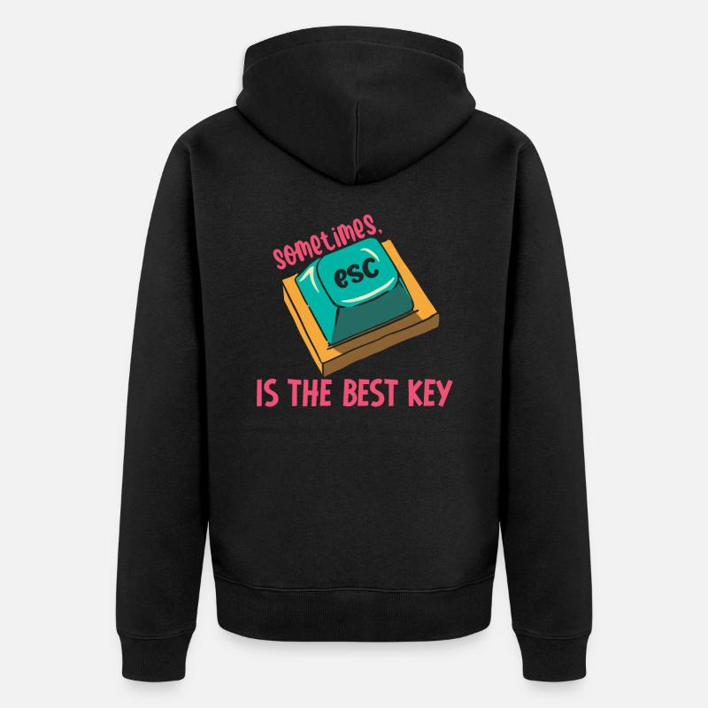 Software Engineer Computer Key Programming - Unisex Premium Organic Zip Hoodie - black