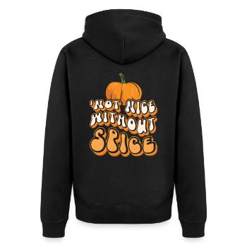 Pumpkin Spice Latte Coffee Lover Retro Typography - Unisex Premium Organic Zip Hoodie - black - Back - Nico (187cm)