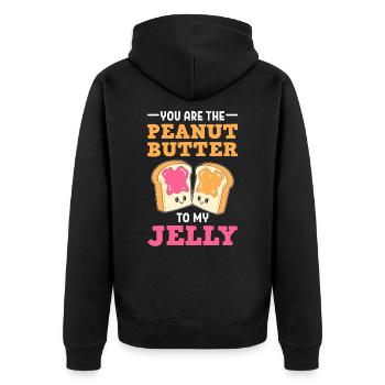 You Are The Peanut Butter To My Jelly PB and - Unisex Premium Bio Zip Hoodie - Schwarz - Hinten - Nico (187cm)
