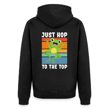 Rotäugiger Laubfrosch Niedliches - Unisex Premium Bio Zip Hoodie - Schwarz - Hinten - Nico (187cm)