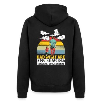 What Are Clouds Made Of Programming Programmer - Unisex Premium Bio Zip Hoodie - Schwarz - Hinten - Nico (187cm)