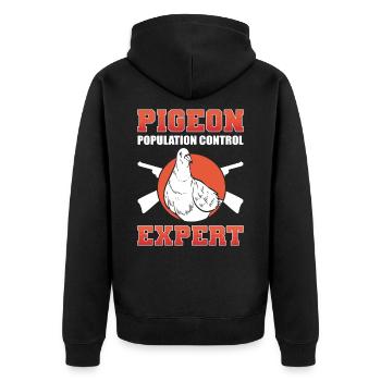Pigeon Population Control Expert Pigeon Hunting - Unisex Premium Organic Zip Hoodie - black - Back - Nico (187cm)
