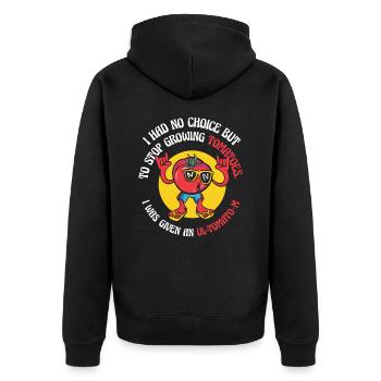 Tomato Gardening Lover Lustiger Gärtner - Unisex Premium Bio Zip Hoodie - Schwarz - Hinten - Nico (187cm)