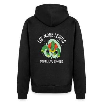 Turtle Pet Owner Vegetables Wildlife Reptile Pet - Unisex Premium Organic Zip Hoodie - black - Back - Nico (187cm)