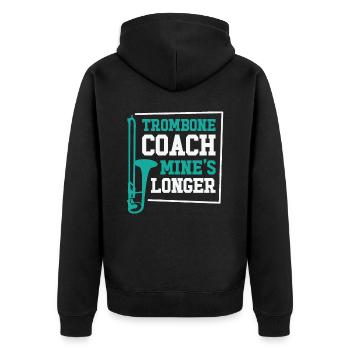 Posaunenlehrer Posaunist Spieler Lustiger - Unisex Premium Bio Zip Hoodie - Schwarz - Hinten - Nico (187cm)