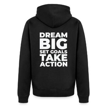 Goal Life Quotes Positive Message Motivational - Unisex Premium Organic Zip Hoodie - black - Back - Nico (187cm)