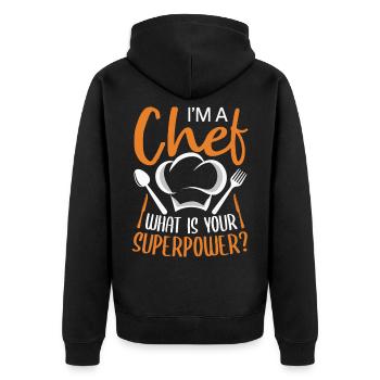 Chef Chef Chefs Kitchen Funny saying - Unisex Premium Organic Zip Hoodie - black - Back - Nico (187cm)