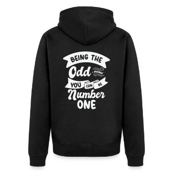 Mathematik Ungerade Zahlen Mathematik Smart - Unisex Premium Bio Zip Hoodie - Schwarz - Hinten - Nico (187cm)