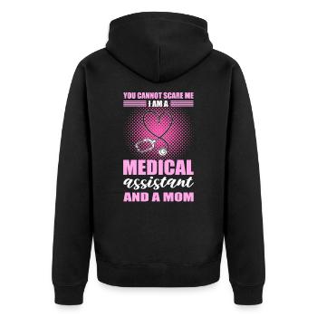Vous ne pouvez pas me faire peur. Je suis assistante médicale et un - Veste à capuche bio Premium Unisexe - noir - Dos - Nico (187cm)